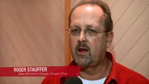 Roger Stauffer, voce di basso del coro Gossau Gospel Choir, Svizzera